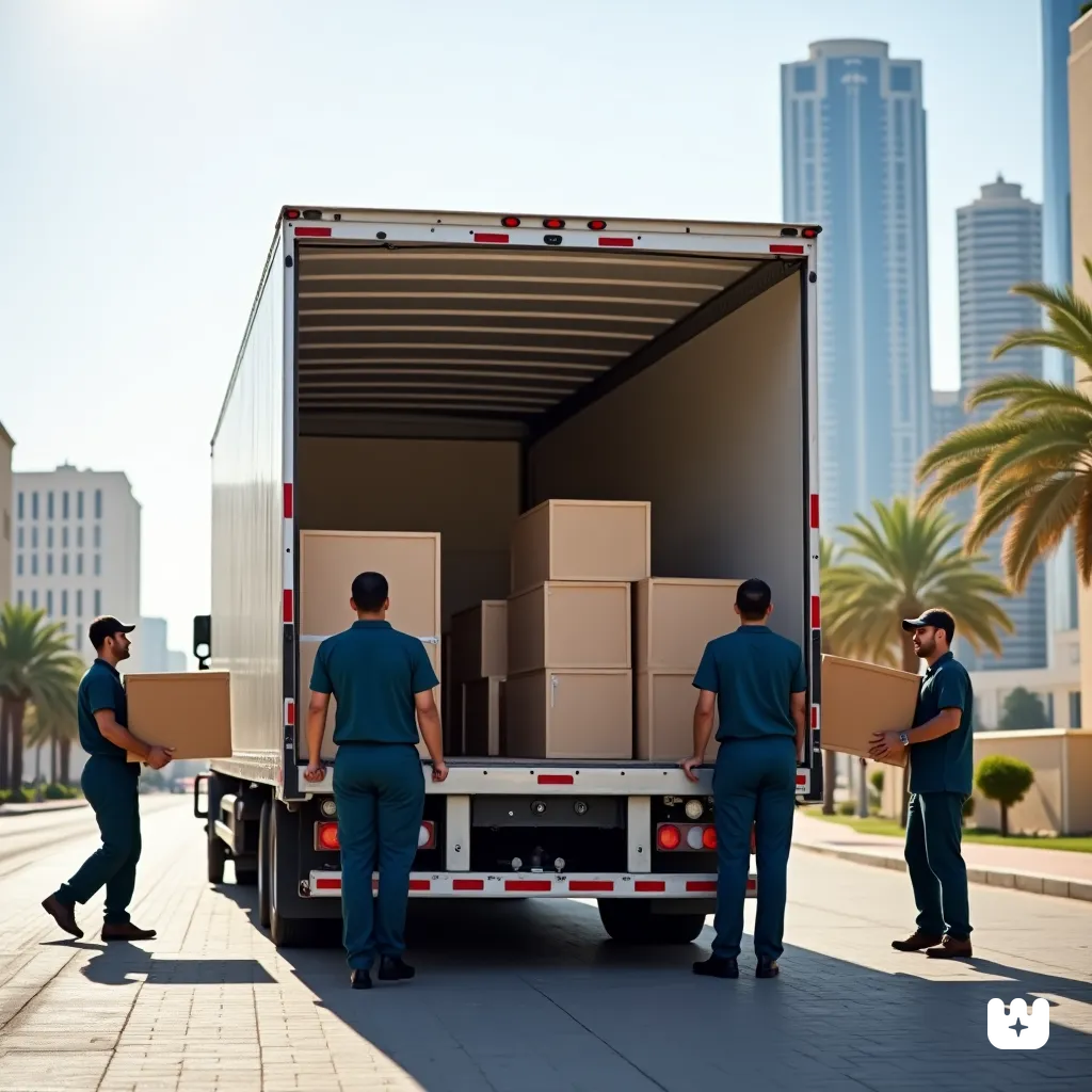 A professional moving truck with workers in ma. 4