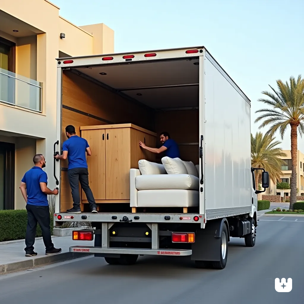 نجمة الخليج لنقل العفش في السعودية – خبرة، أمان، وسرعة تنفيذ 2 A well equipped moving truck parked in front o. 6
